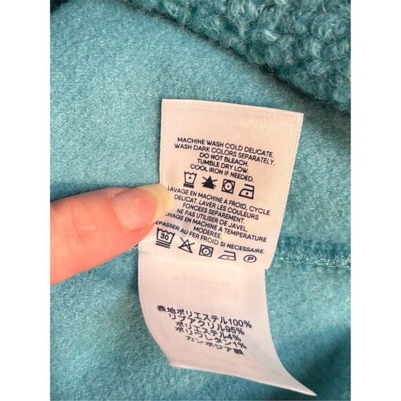 Lands' End Women's XS teal Fleece Pullover Sweater Quarter-Zip - Picture 7 of 10